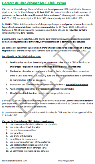 Accord de libre-échange Chili-Pérou