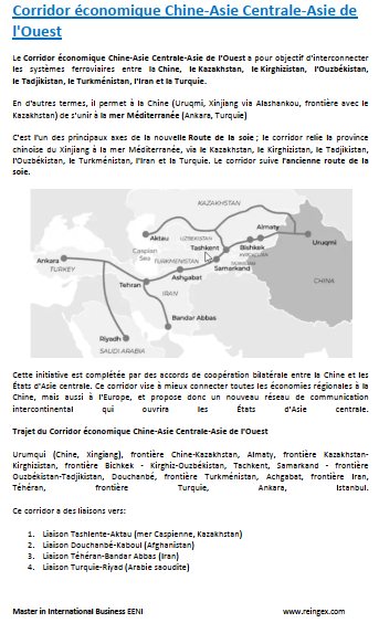 Corridor économique Chine-Asie Centrale-Ouest, Kazakhstan-Turquie