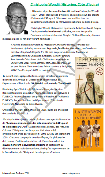 Christophe Wondji. Historien ivoirien. Christ noir des lagunes (Côte d’Ivoire)