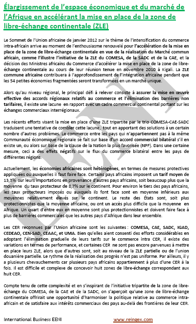 Commerce intra-africain. Diversification exportations, douanes africaines