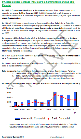 Accord ALE Panama-Communauté andine
