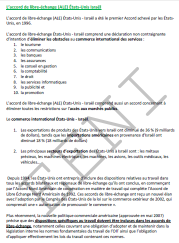 États-Unis - Israël accord de libre-échange