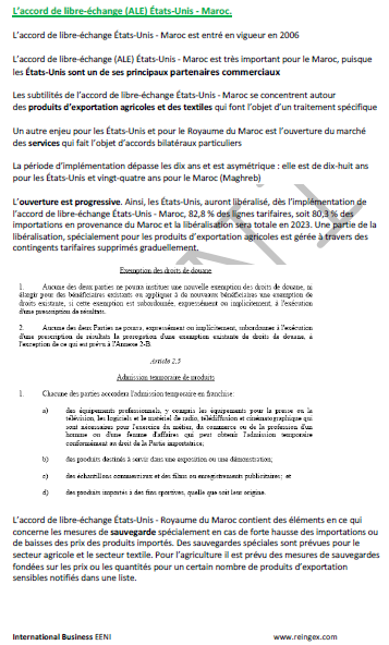 Accord de libre-échange États-Unis - Maroc