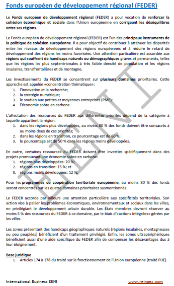 Fonds structurels et d’investissement de l'UE (France, Belgique) IA
