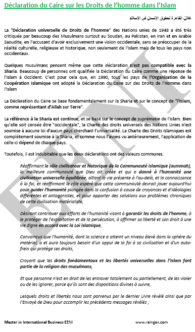 Droits humains Islam