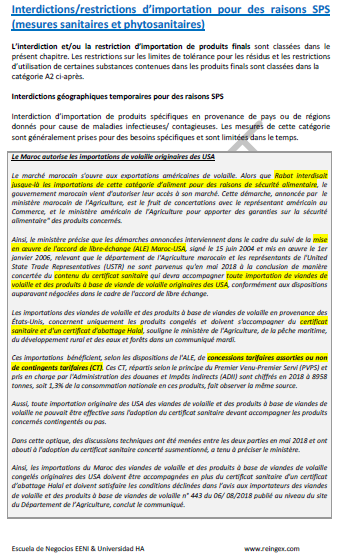 Mesures techniques sanitaires et phytosanitaires (SPS) commerce international