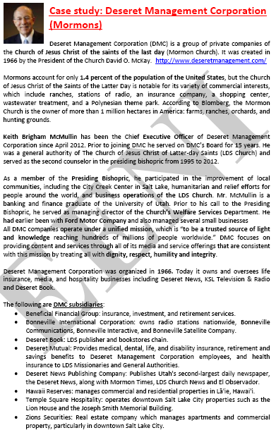 Mormons affaires