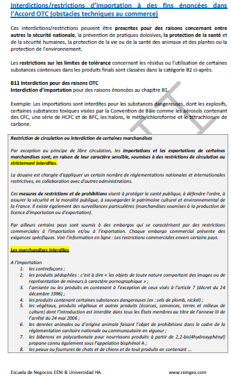 Obstacles techniques au commerce (OTC)