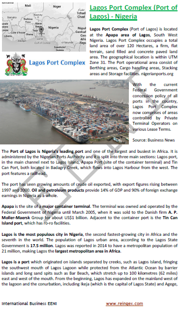 Ports du Nigeria, Lagos, Apapa, le Port-Harcourt, Onne, Rivers Port, Tin Can Island