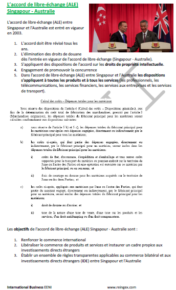 Accord de libre-échange Singapour-Australie