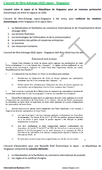 Accord de libre-échange Singapour-Japon