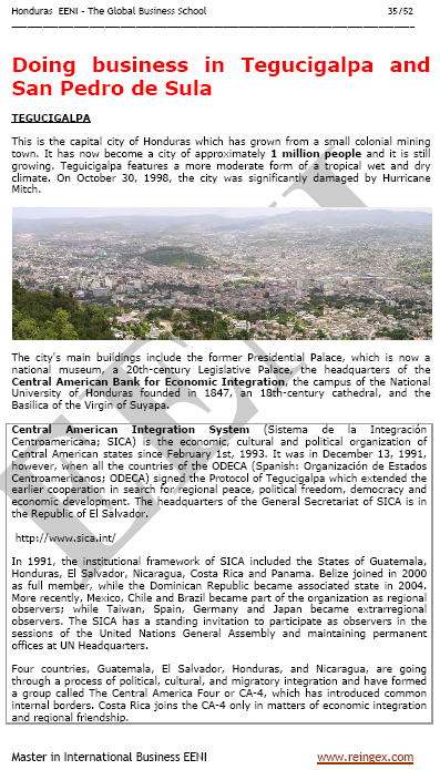 Commerce international et affaires au Honduras Tegucigalpa