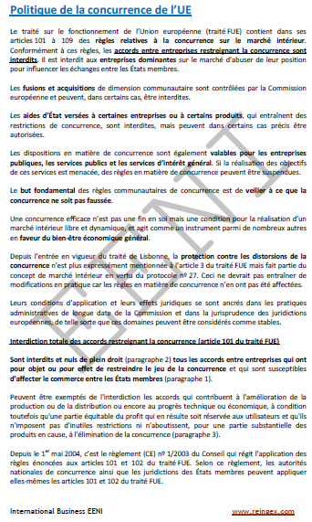 Politique de concurrence et marché unique