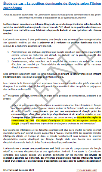 Position dominante de Google (UE)