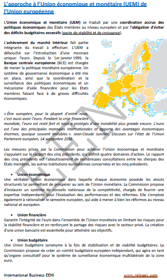Union économique et monétaire de l'UE (France, Belgique)