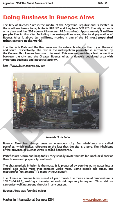 Perdagangan luar negeri dan bisnis Buenos Aires Argentina