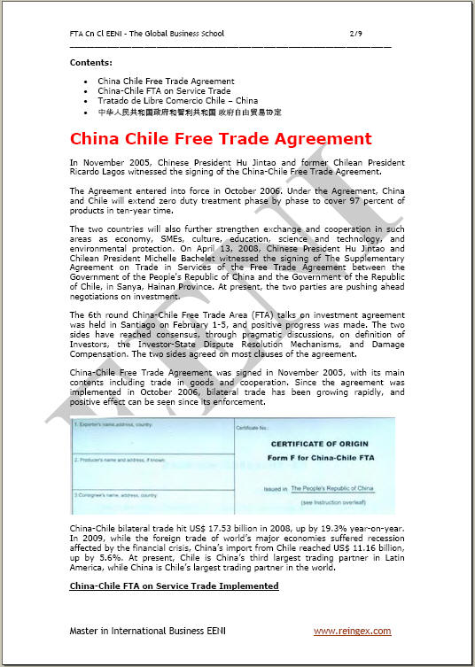 Tiongkok-Chili Perjanjian perdagangan bebas