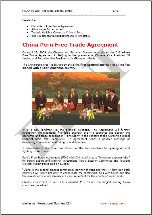 Tiongkok-Peru Perjanjian perdagangan bebas