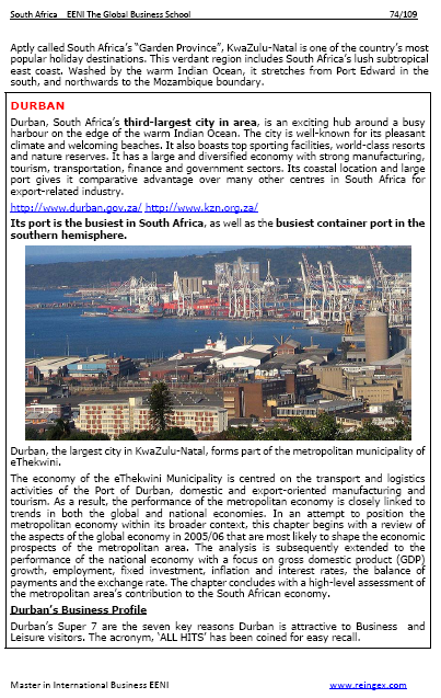 Perdagangan Luar Negeri dan Bisnis di Durban Afrika Selatan