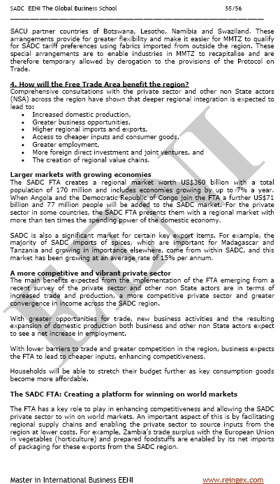 SADC Kawasan perdagangan bebas