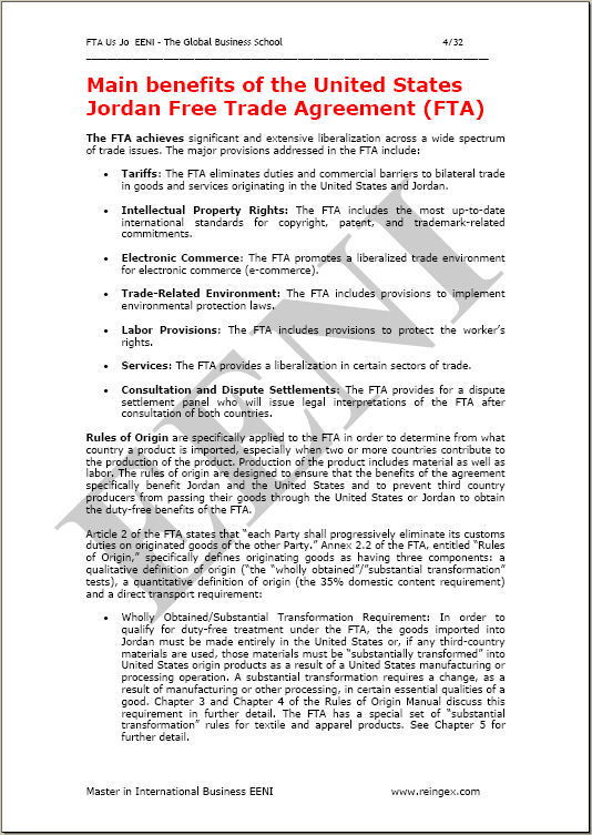Amerika Serikat-Yordania Perjanjian perdagangan bebas