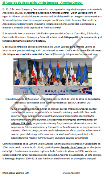 Tratado de libre comercio Unión Europea (España)-América Central (Costa Rica, El Salvador, Guatemala, Honduras, Nicaragua)