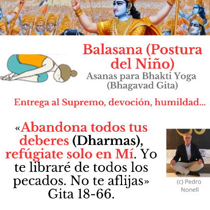 Balasana (Postura del Niño) y Bhagavad Gita 18-66 (Bhakti)