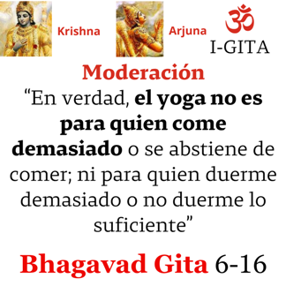 Moderación: un yogui ni debe comer demasiado, ni ayunar Gita 6-16