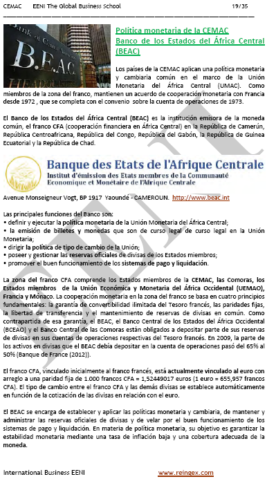 Banco de Estados de África Central - Comunidad Económica y Monetaria de África Central (CEMAC)