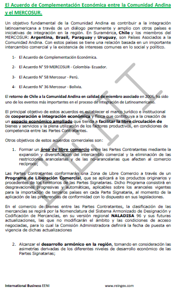 Acuerdo de Complementación Económica Comunidad Andina-MERCOSUR