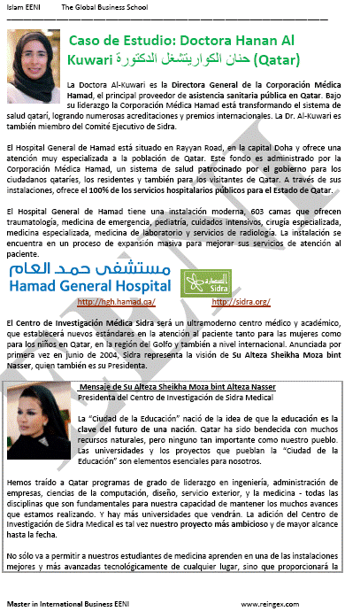 Hanan Al Kuwari. Directora Corporación Médica Hamad (Qatar, Master)