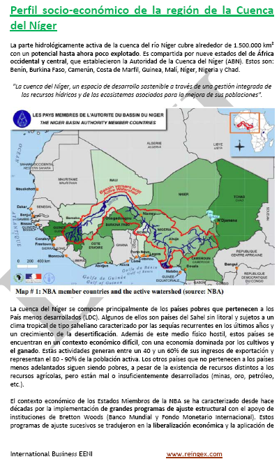 Autoridad de la Cuenca del Níger (Negocios) Benín, Burkina, Camerún, Chad, Costa de Marfil, Guinea
