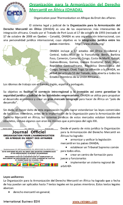 Organització per l'Harmonització del Dret Mercantil a l'Àfrica (OHADA)