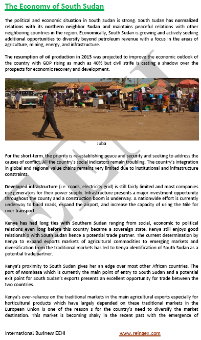 Comerç exterior i negocis al Sudan del Sud