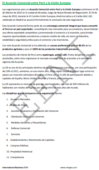 Tratado de libre comercio Unión Europea (España)-Perú