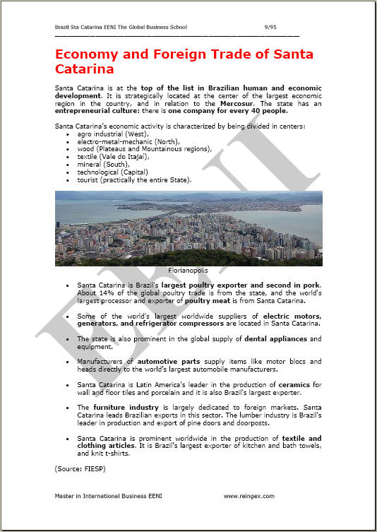 Commercio estero e affari a Santa Catarina (Brasile)