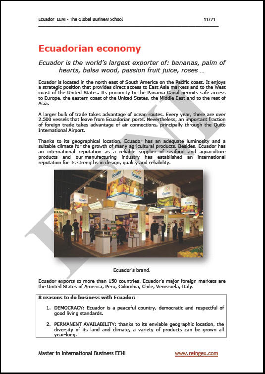 Ecuador Esportazione