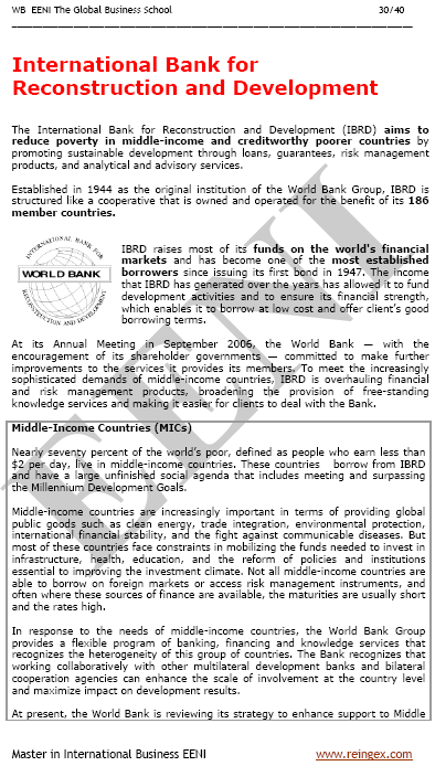 Banca Internazionale per la Ricostruzione e lo Sviluppo