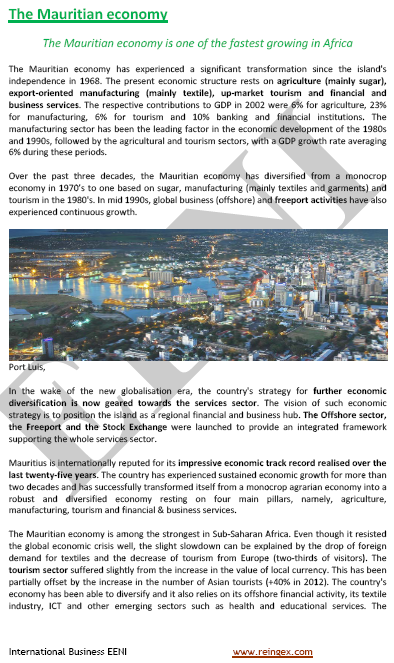 Commercio estero e affari in Mauritius