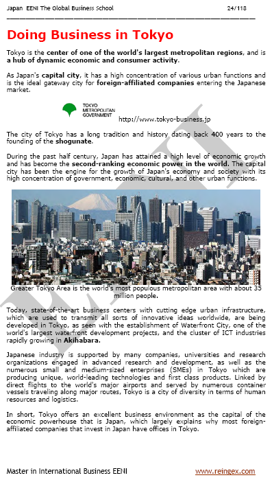 Commercio estero e affari in Tokyo (Giappone)