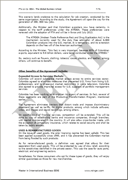 Stati Uniti-Colombia Accordo di libero scambio