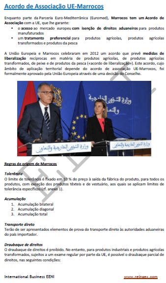 Acordo de Associação União Europeia (Portugal)-Marrocos
