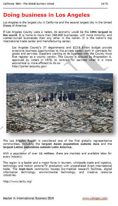 Comércio Exterior e negócios em Califórnia