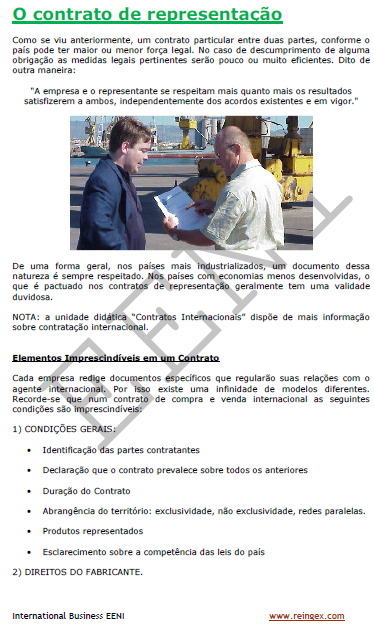 Contrato de representação internacional