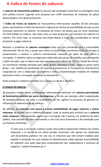 Transparência Internacional, luta contra a corrupção