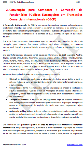 Medidas anticorrupção da OCDE. Diretrizes empresas multinacionais. Corrupção Funcionários Públicos