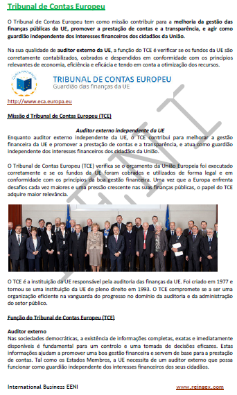 Tribunal de Contas Europeu da União Europeia