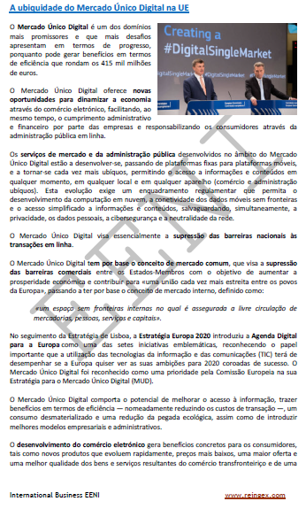 Mercado único digital da UE: um e-mercado livre e aberto. Portugal