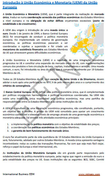 União Económica e Monetária da UE. Banco Central Europeu. Portugal...