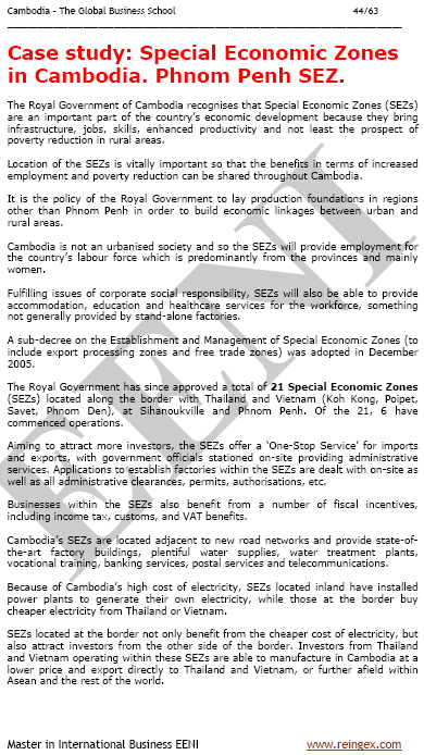 Камбоджа экономические зоны